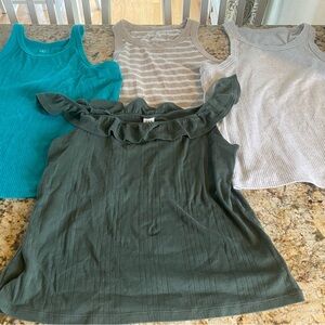 GAP Women's Tank Tops in Teal, Gray, and Olive